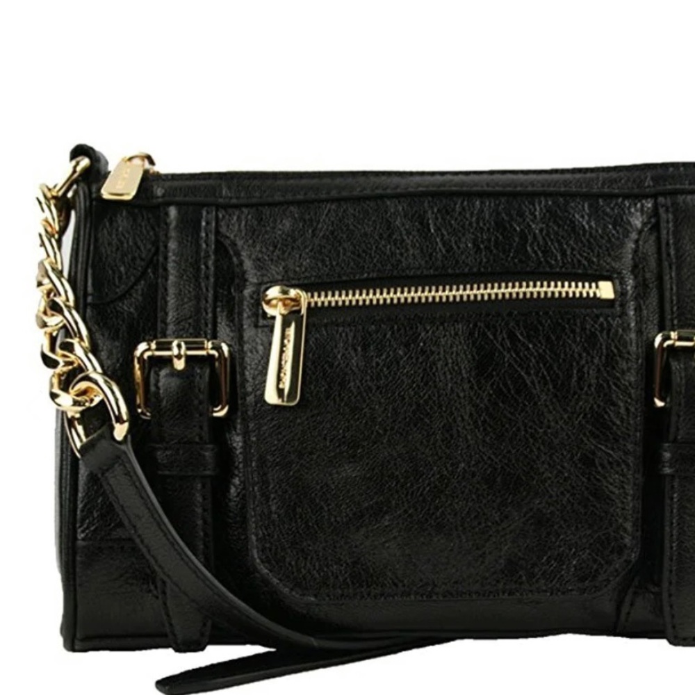 Michael Kors McGraw Black Leather Messenger Crossbody Bag